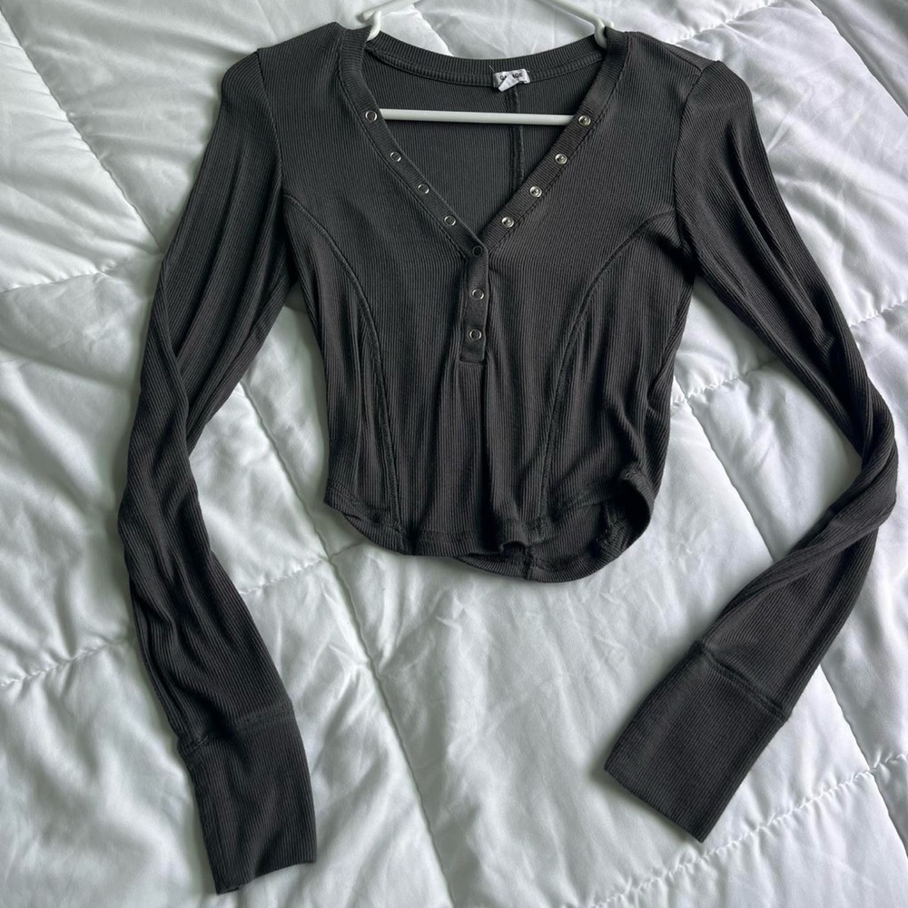 two garage long sleeve V necks